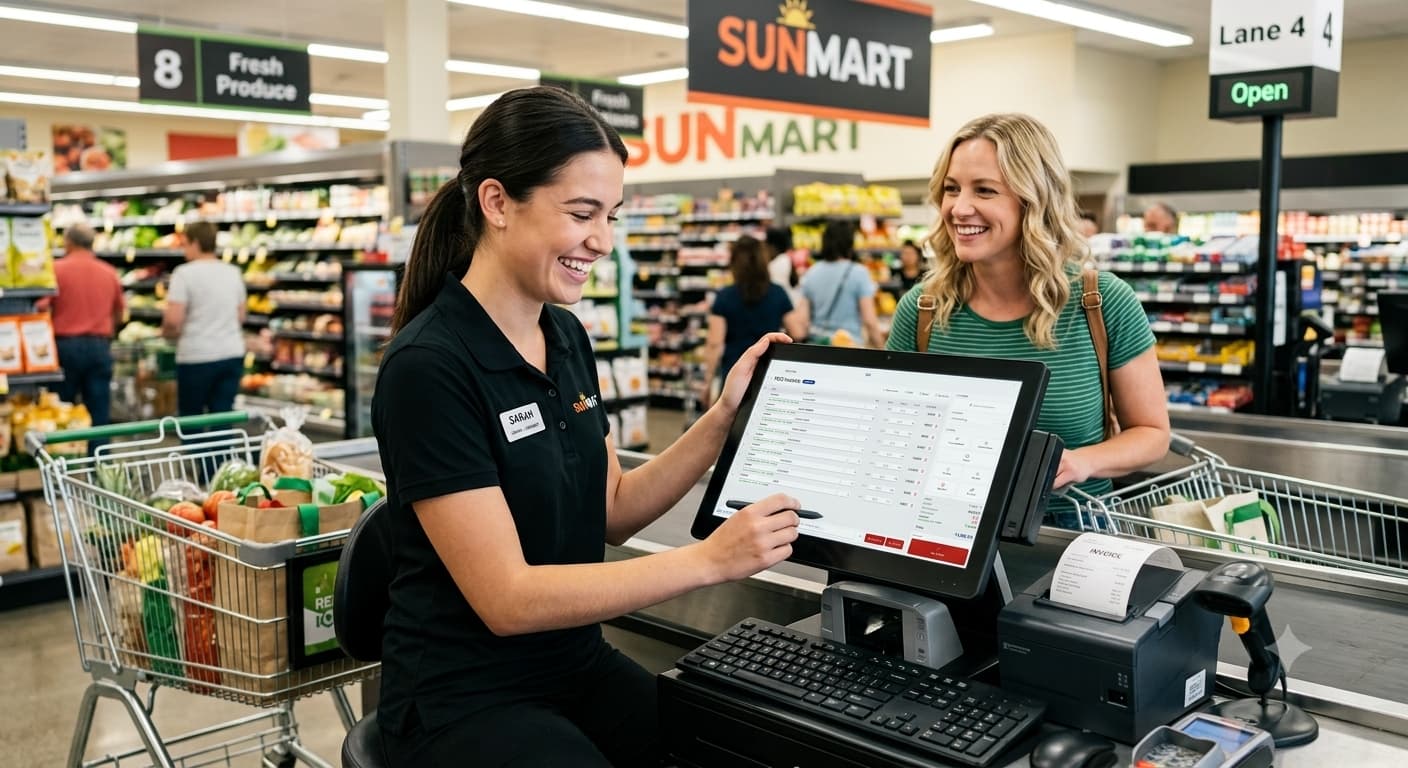 Retail point of sale system in use